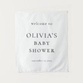 Minimalist Welcome to Baby Shower Fabric Sign タペストリー (正面)