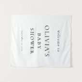 Minimalist Welcome to Baby Shower Fabric Sign タペストリー (正面(横))