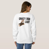 Minimalist Welsh Corgi Lover "Crazy Dog Lady" Grap スウェットシャツ (裏面フル)