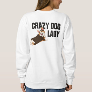 Minimalist Welsh Corgi Lover "Crazy Dog Lady" Grap スウェットシャツ