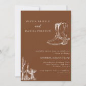 Minimalist Western Boots Country  Photo Wedding 招待状 (正面)