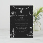 Minimalist Western Rustic Photo Qr Code Wedding 招待状 (スタンド正面)