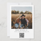 Minimalist Western Rustic Photo Qr Code Wedding 招待状 (裏面)