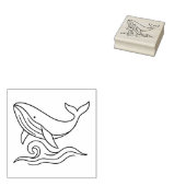 Minimalist Whale Line Art – Ocean Animal ラバースタンプ (押印)