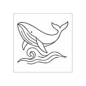 Minimalist Whale Line Art – Ocean Animal ラバースタンプ (インプリント)