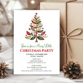 Minimalist whimsical Christmas tree holiday invite 招待状