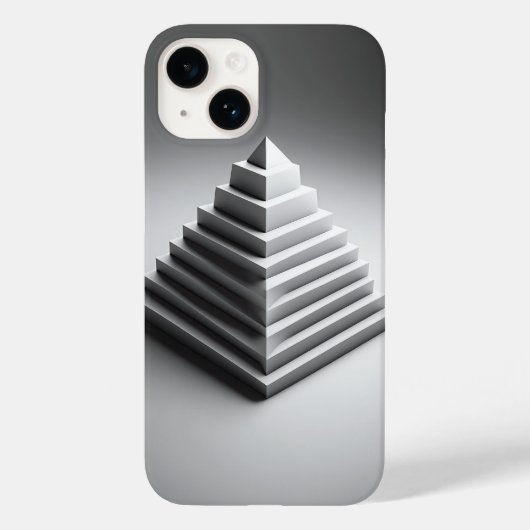 Minimalist White 3D Pyramid Phone Case - Modern Case-Mate iPhoneケース (裏面)