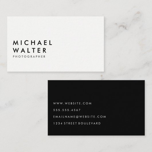 Minimalist White and Black 名刺 (正面/裏面)