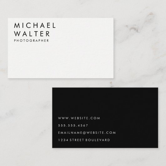 Minimalist White and Black 名刺 (正面/裏面)