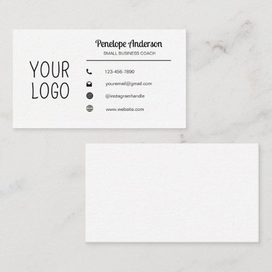 Minimalist White and Black 名刺 (正面/裏面)