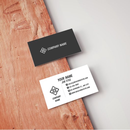 Minimalist White and Black Professional Business C 名刺