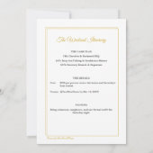 Minimalist White and Gold Bachelor Weekend 招待状 (裏面)