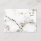 Minimalist White and Gold Marble 名刺 (正面)