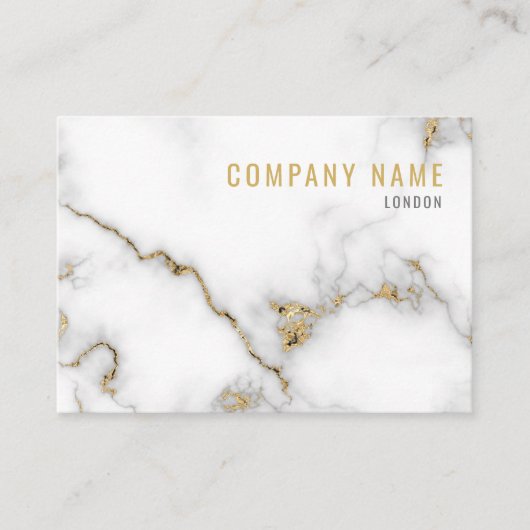 Minimalist White and Gold Marble 名刺 (正面)