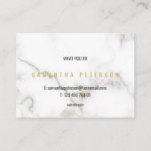 Minimalist White and Gold Marble 名刺 (裏面)