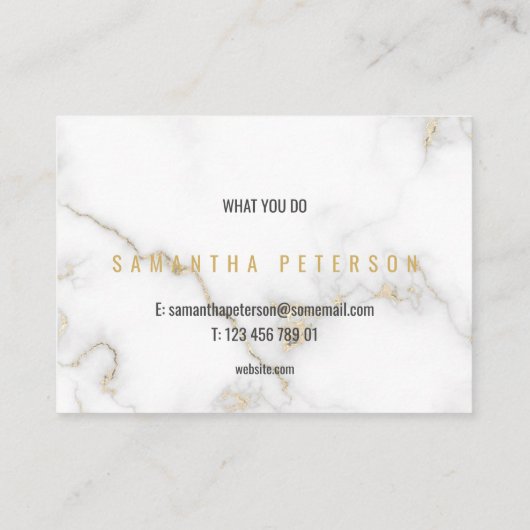 Minimalist White and Gold Marble 名刺 (裏面)