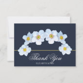 Minimalist White Anemone Bridal Shower Thank You サンキューカード (正面)