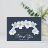 Minimalist White Anemone Bridal Shower Thank You サンキューカード (スタンド正面)
