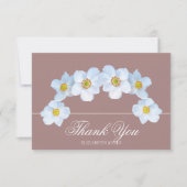Minimalist White Anemone Bridal Shower Thank You サンキューカード (正面)