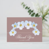 Minimalist White Anemone Bridal Shower Thank You サンキューカード (スタンド正面)