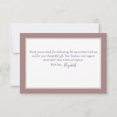 Minimalist White Anemone Bridal Shower Thank You サンキューカード (裏面)