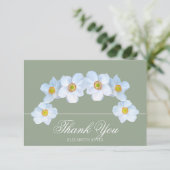 Minimalist White Anemone Bridal Shower Thank You サンキューカード (スタンド正面)