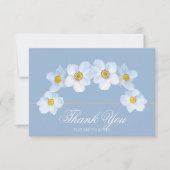 Minimalist White Anemone Bridal Shower Thank You サンキューカード (正面)