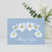 Minimalist White Anemone Bridal Shower Thank You サンキューカード (スタンド正面)