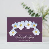 Minimalist White Anemone Bridal Shower Thank You サンキューカード (スタンド正面)
