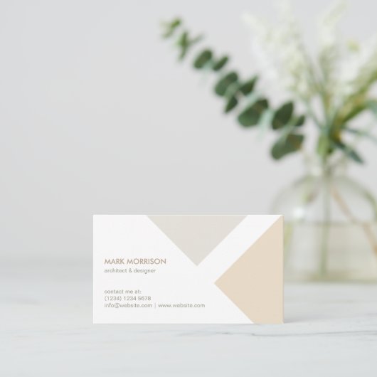 Minimalist white beige modern professional smart 名刺 (スタンド正面)