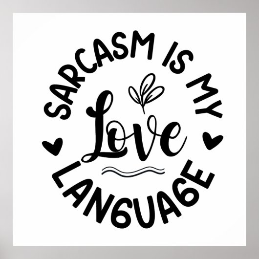 Minimalist White & Black Sarcastic Typography ポスター (正面)