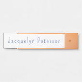 Minimalist White Blue Plain Elegant Modern Name サインプレート (正面)