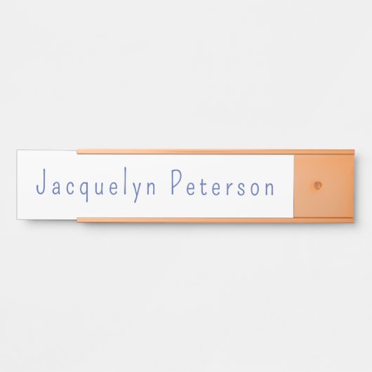 Minimalist White Blue Plain Elegant Modern Name サインプレート (正面)