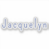 Minimalist White Blue Plain Elegant Modern Name シール (正面)