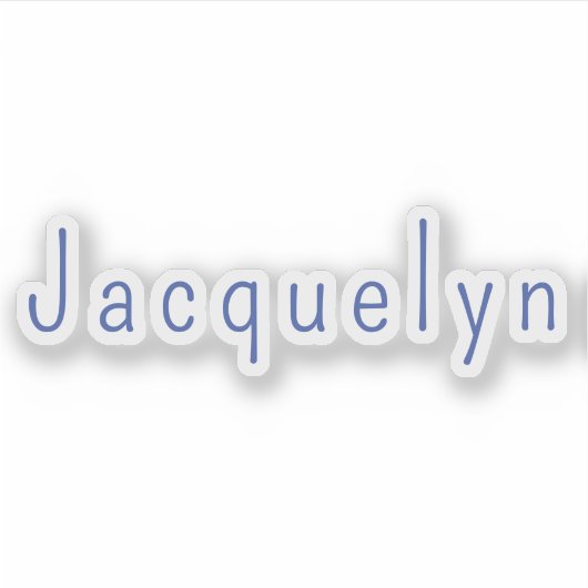 Minimalist White Blue Plain Elegant Modern Name シール (正面)