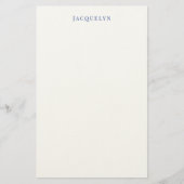 Minimalist White Blue Plain Elegant Modern Name 便箋 (正面)