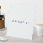 Minimalist White Blue Plain Elegant Modern Name 台座サイン (インサイチュ)