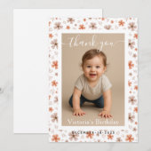 Minimalist White Border Birthday Party Photo ノートカード (正面/裏面)