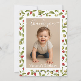 Minimalist White Border Birthday Party Photo ノートカード