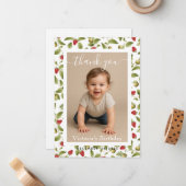 Minimalist White Border Birthday Party Photo ノートカード (正面/裏面インサイチュ)