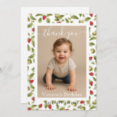 Minimalist White Border Birthday Party Photo ノートカード (正面/裏面)