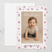 Minimalist White Border Birthday Party Photo ノートカード (正面/裏面)