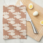 Minimalist white ceramic vases on a brown キッチンタオル (四つ折り)