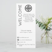 Minimalist White Church Connection Card 招待状 (スタンド正面)