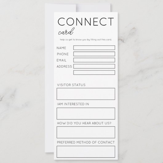 Minimalist White Church Connection Card 招待状 (裏面)
