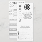 Minimalist White Church Connection Card 招待状 (正面/裏面)