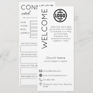 Minimalist White Church Connection Card 招待状