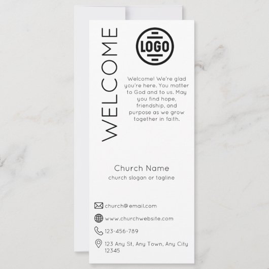 Minimalist White Church Connection Card 招待状 (正面)