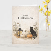 Minimalist White Cotton Stems Eucalyptus Halloween カード (黄色い花)