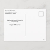 Minimalist White Cotton Stems Eucalyptus Halloween シーズンポストカード (裏面)